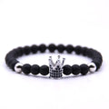 Micro-inlaid crown 6mm matte black plus copper bead bracelet copper inlaid zircon jewelry