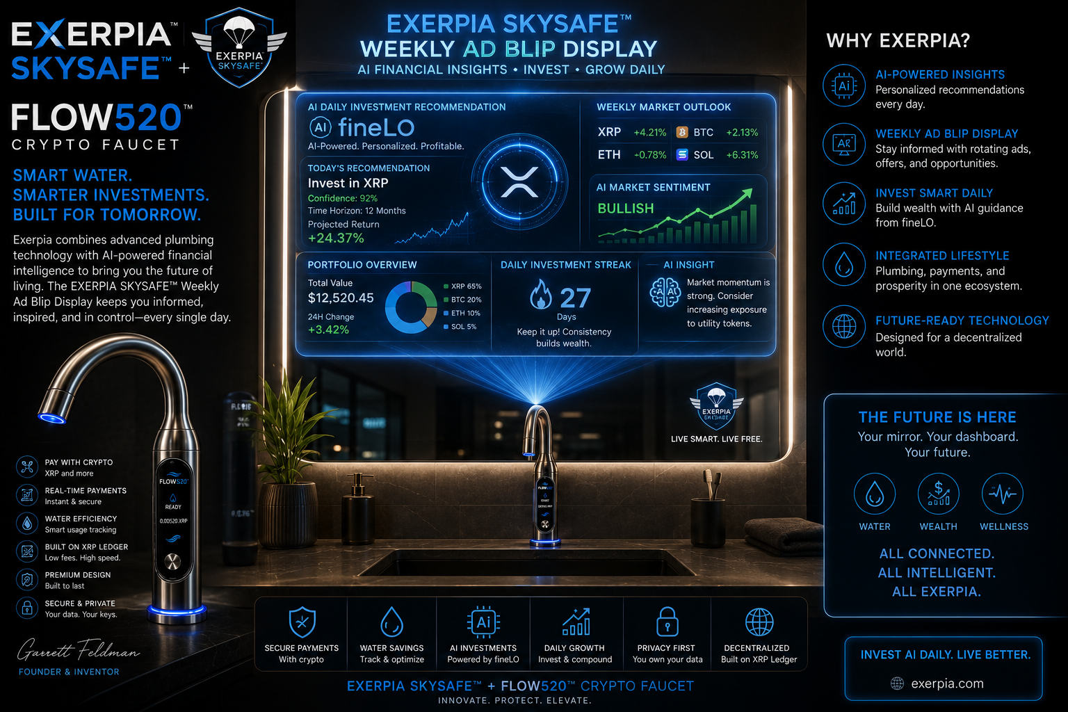 Exerpia SkySafe™ Weekly AI Ad Blip Display – Smart Holographic Digital Signage System